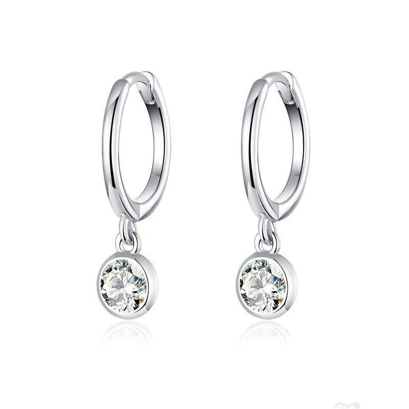 Zircon ear hoop earrings