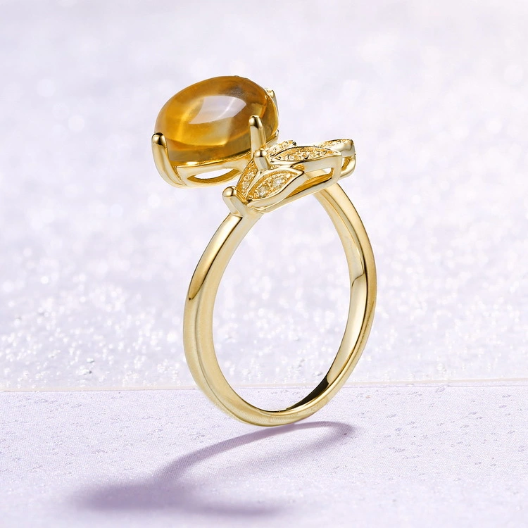 Natural Citrine Gemstone Ring Accessory