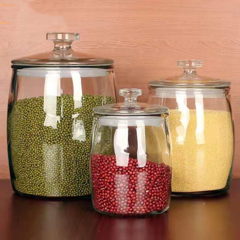 Thickened Glass Tea Jar Dry Fruit Mixed Grain Medicinal Food Storage