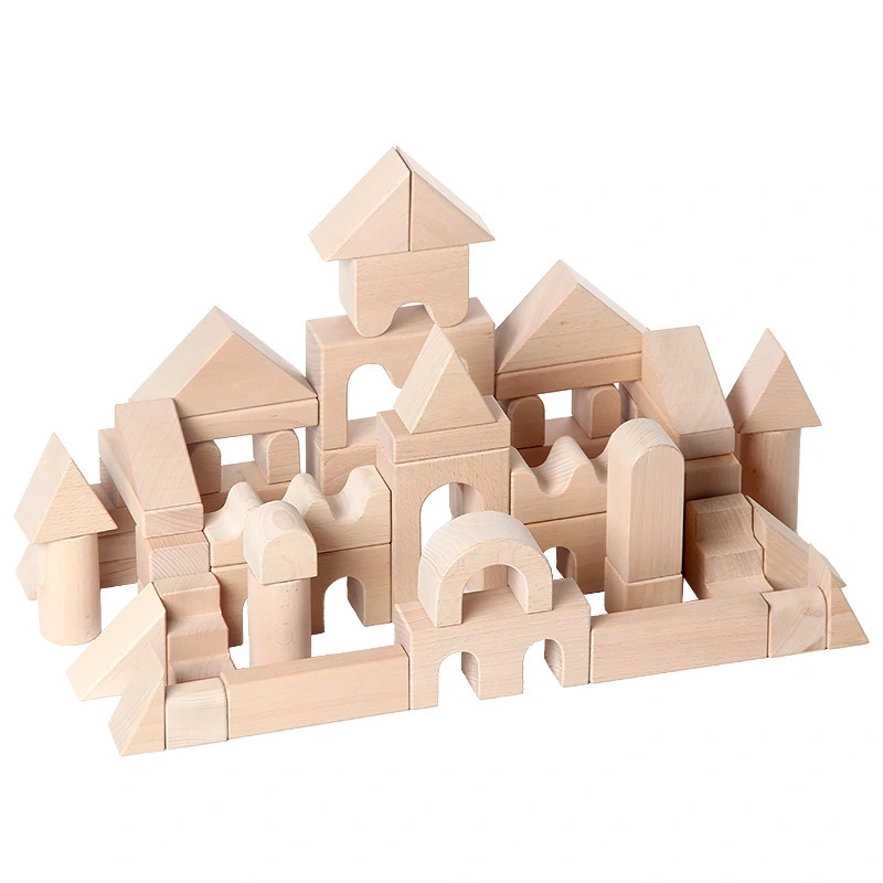 Children'S Imported Beech Wood Large Particles Castle Building Blocks Puzzle To Build Roman City Buildings