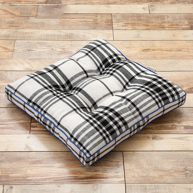 Household Simple Ground Linen Grid Thickened Cushion