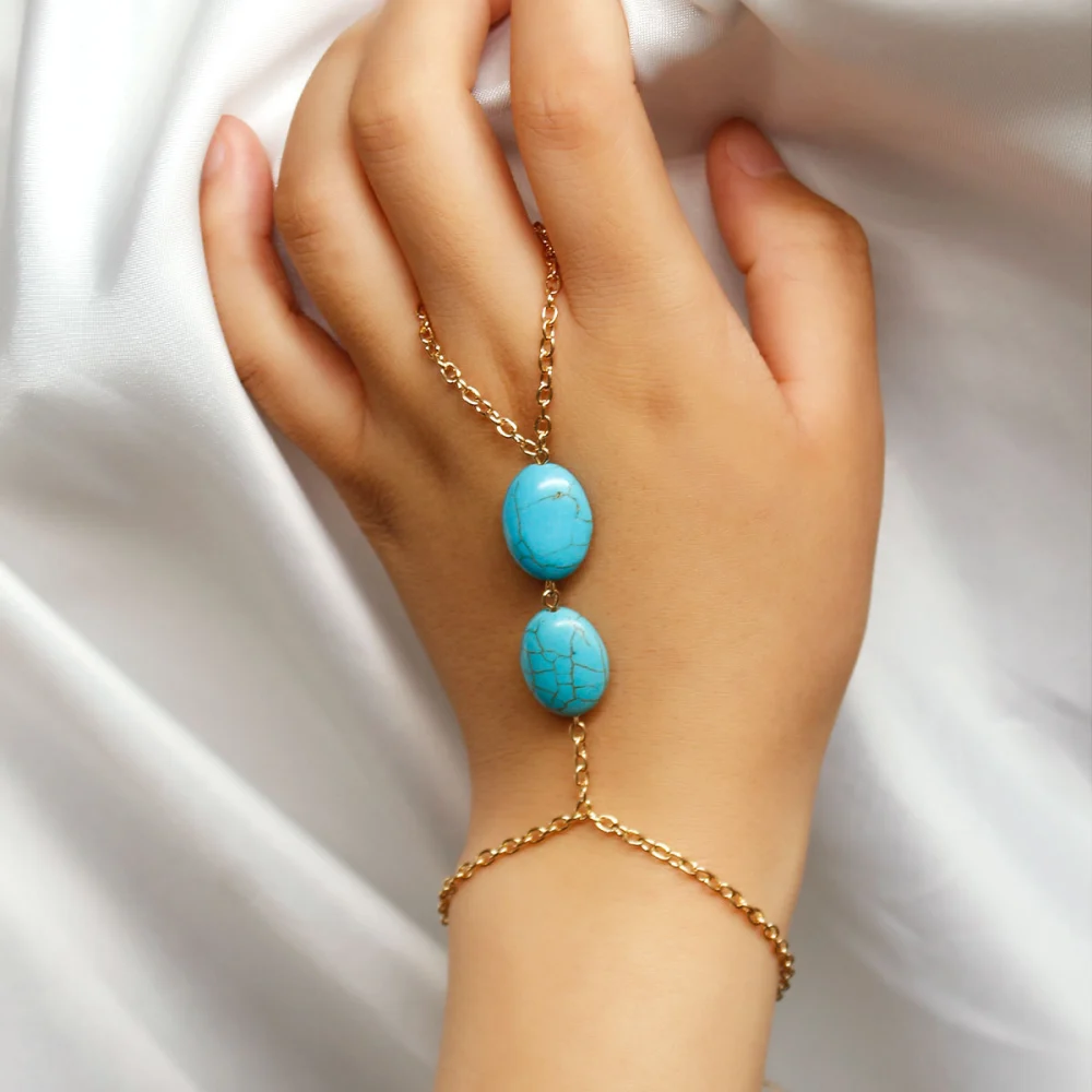 Turquoise Fashion Beach Creative Finger Bracelet Women