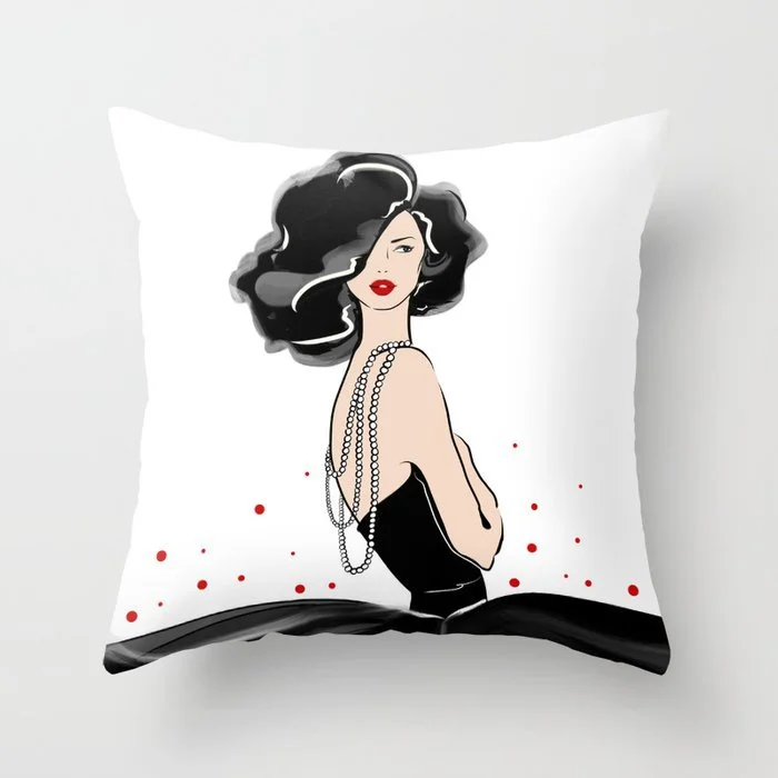 Fashion Printed Pillow Peach Skin Hug Pillowcase