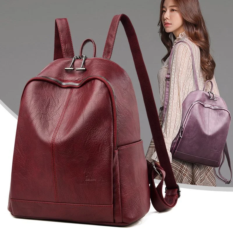 Women's Fashion Simple Sheepskin Pattern Backpack