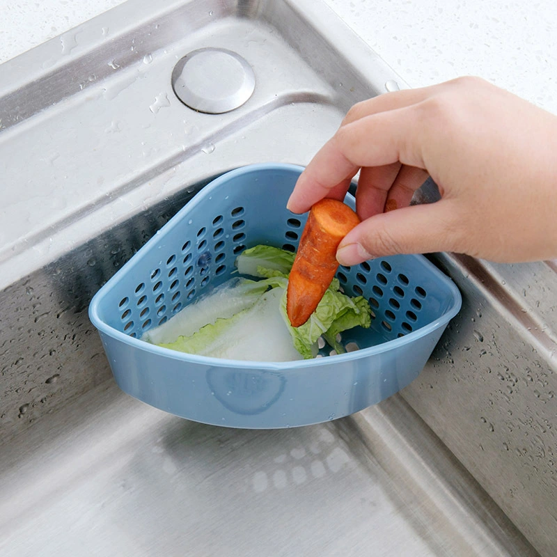 Sink Triangle Drain Basket Plastic Hanging Basket Storage Rack Kitchen Supplies Sink Suction Cup Storage Rack