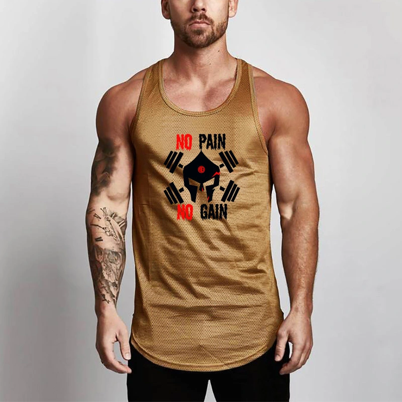 Punisher Skull GYM Mesh Breathable Fitness Vest Men's Round Lower Hem Sports Base Mesh Quick Drying Waistcoat