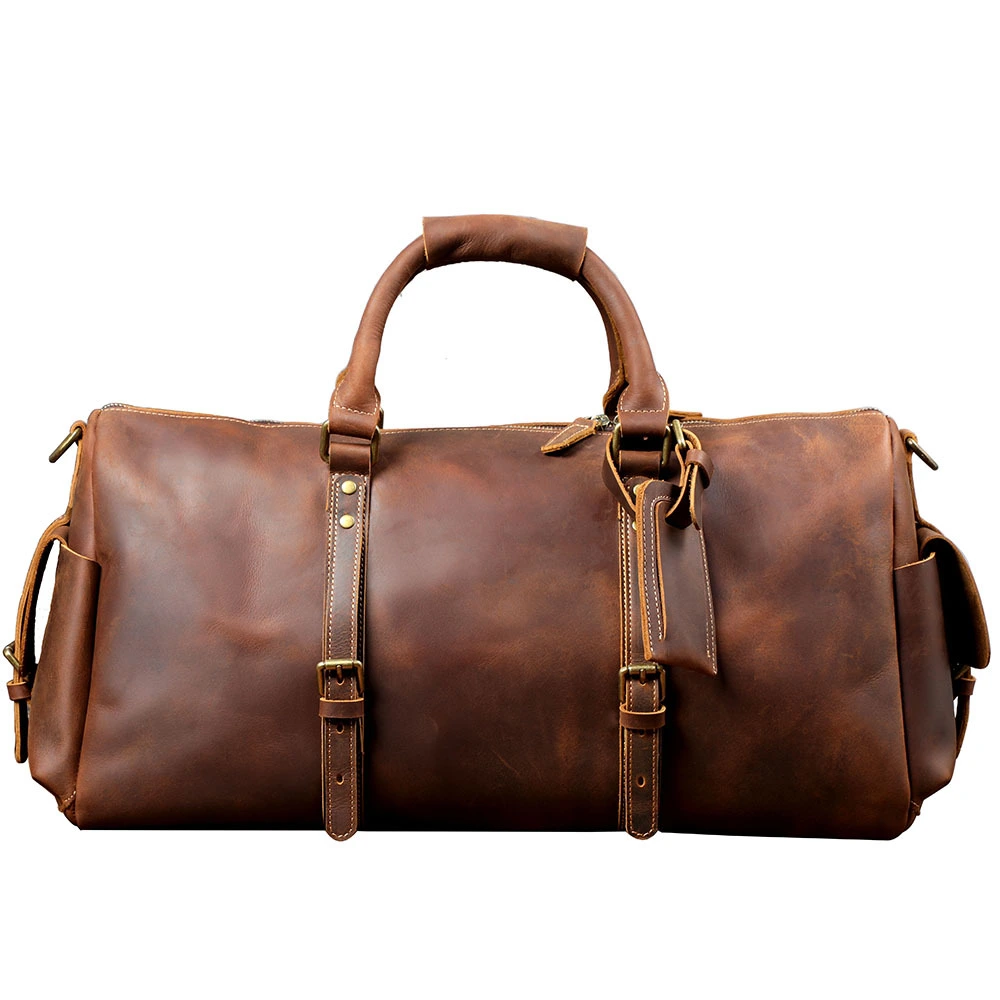 Classic Top Layer Leather Travel Bag