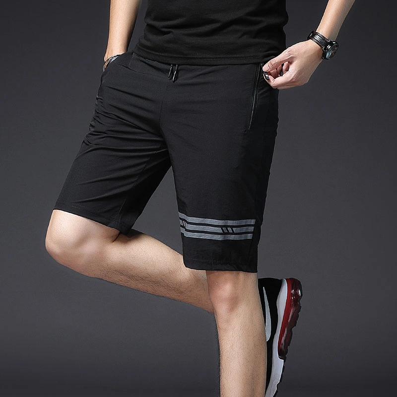 Zipper pocket short quick drying stretch pants for men