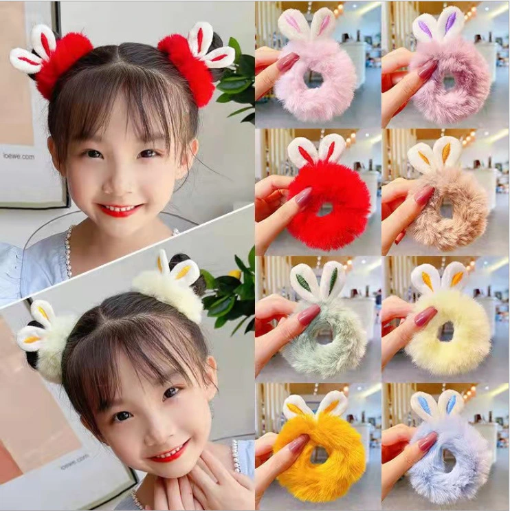 Hair Rope Simple New Bunny Ears Plush Hair Ring