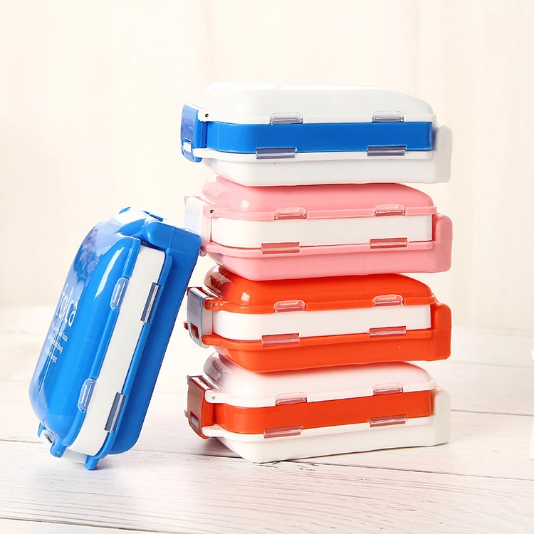 Travel Portable Eight-compartment Plastic Sealed Medicine Storage Box