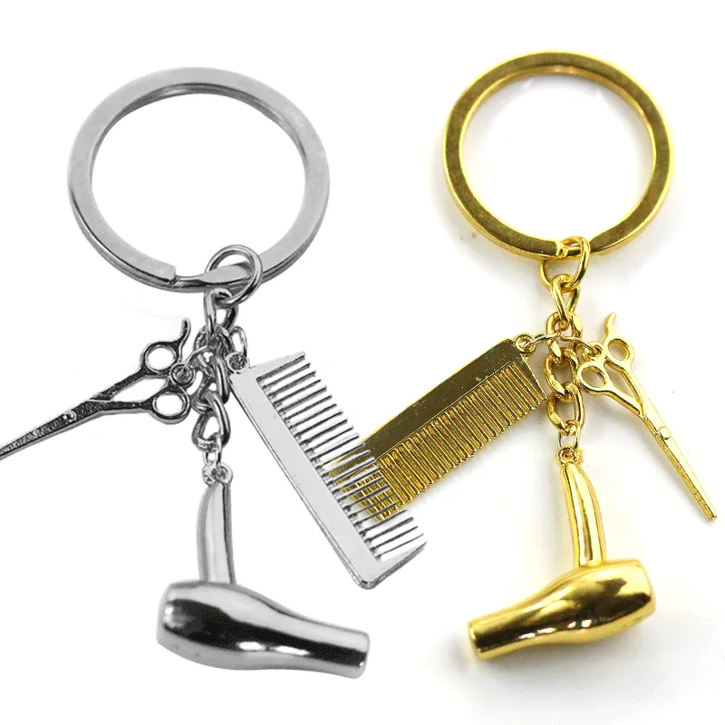 Washing Cutting And Blowing Alloy Keychain