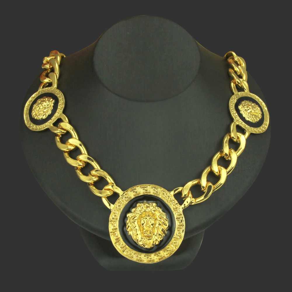 Domineering Hip-hop Alloy Dripping Lion Head Necklace