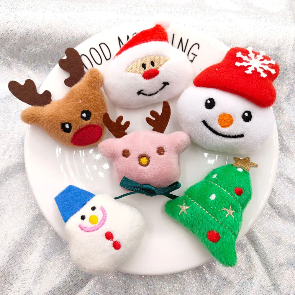 Christmas Old Man Cartoon Plush Toy Brooch