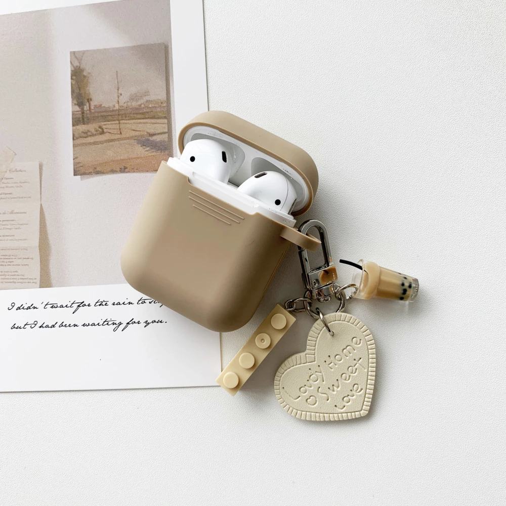 Creative Pearl Milk Tea Pendant Earphone Set