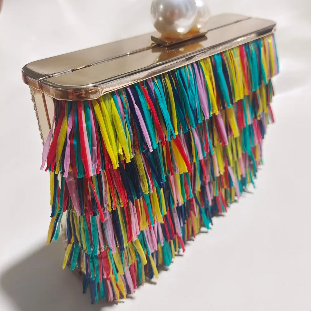 Women's Fashion Seven Color Tassel Dinner Bag