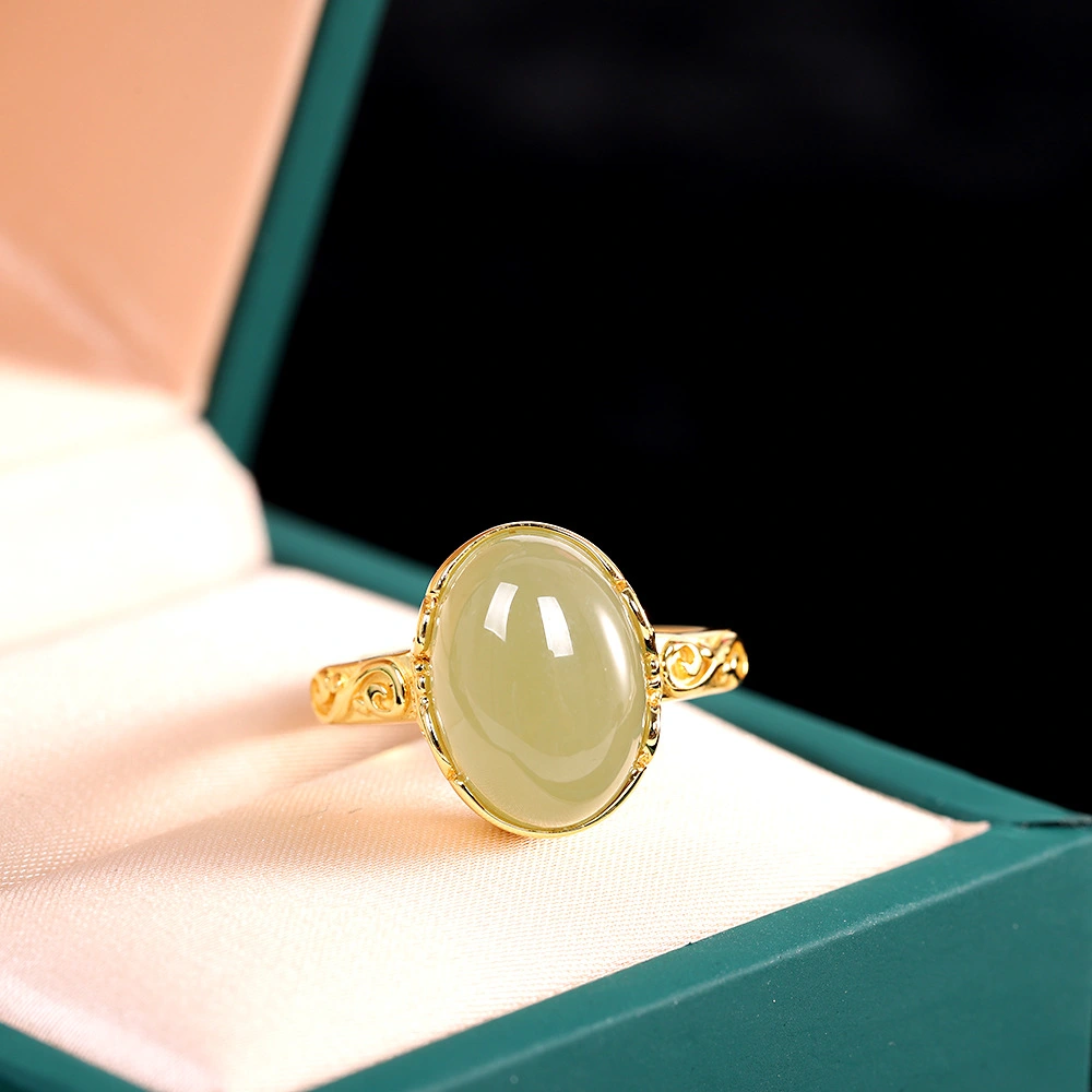 Women's Fashion Simple Hetian Jade Ring