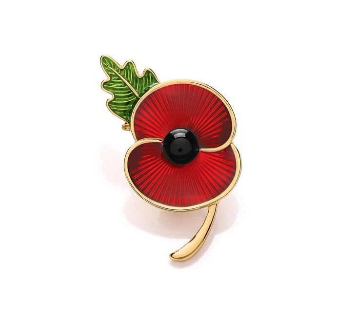 Red Dripping Poppy Brooch