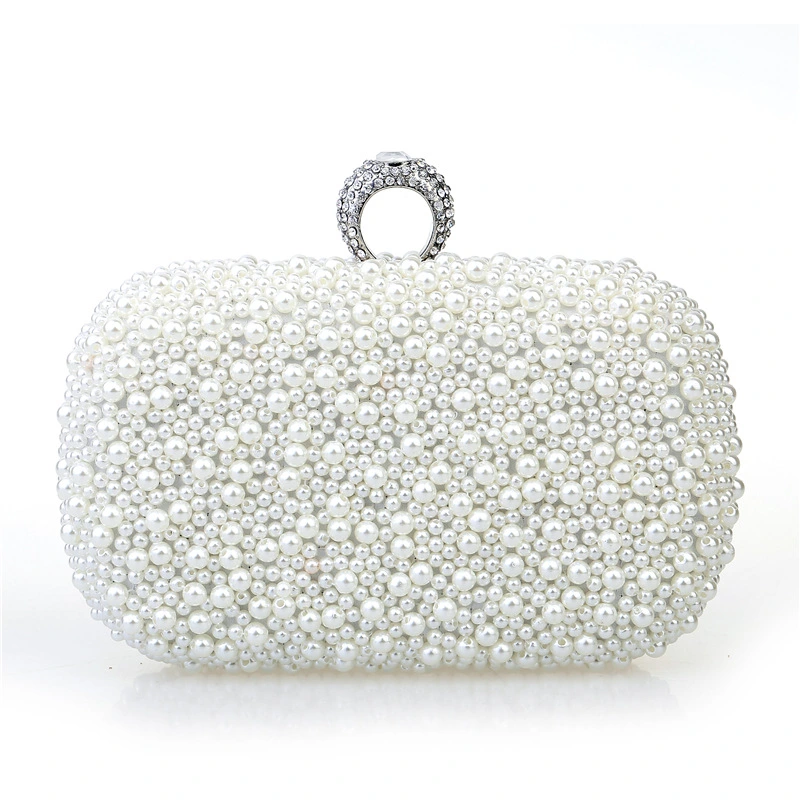 New Imitation Pearl Diamond Ring Women's Handbag