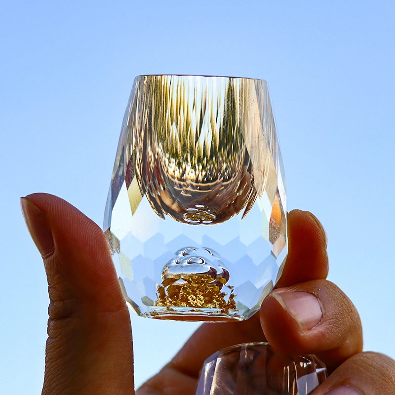 Creative Crystal Glass Gold Foil Liquor Cup Home