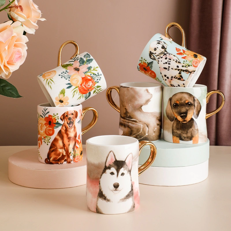 Ceramic Dog Mug Cartoon Household Single