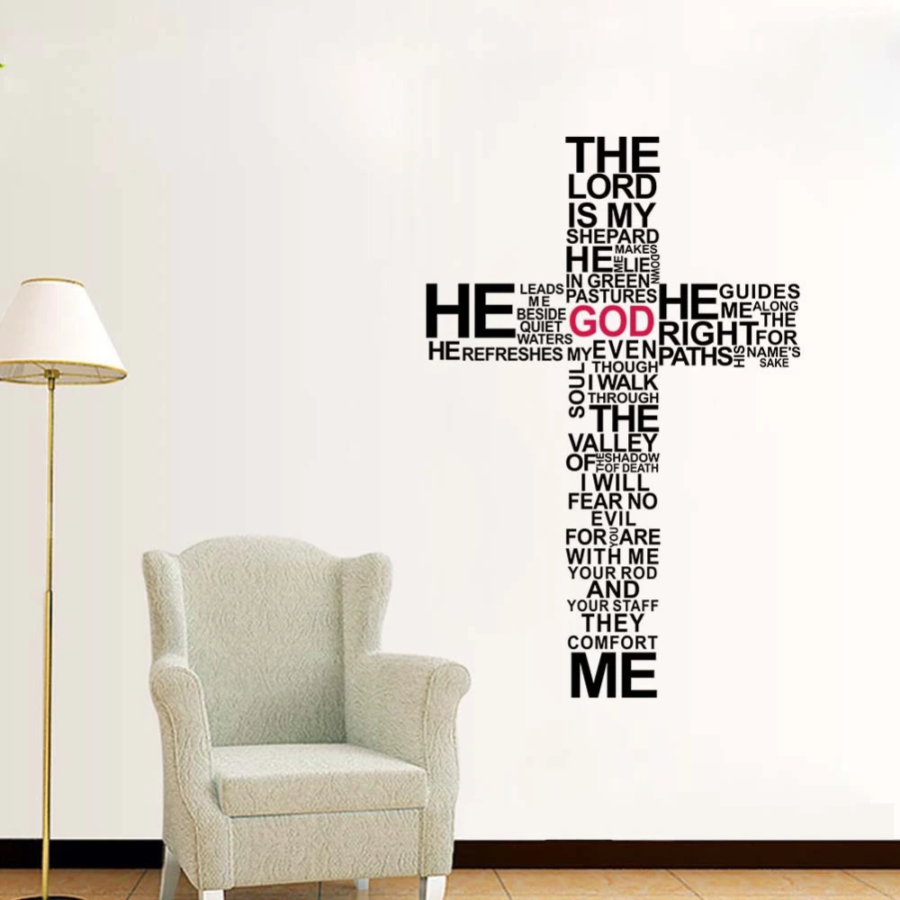 English Letter Cross Background Wall Decal