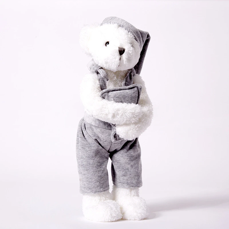 New White Pajamas Bear Doll Children Sleep With Plush Toys Girlfriend Birthday Gift