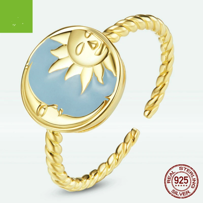 WOSTU 925 Sterling Silver Splendid Sun Moon