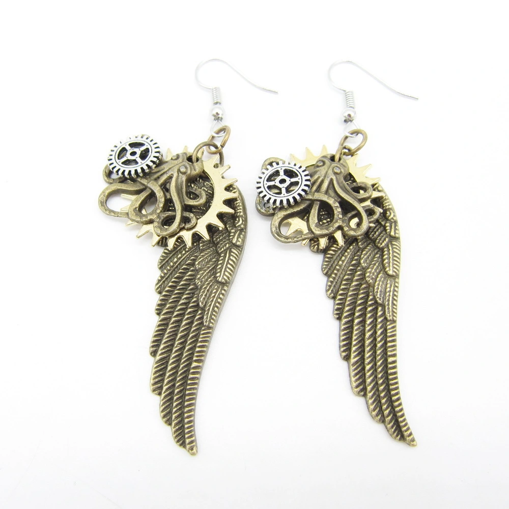 European And American Retro Gear Earrings Steampunk DIY Handmade