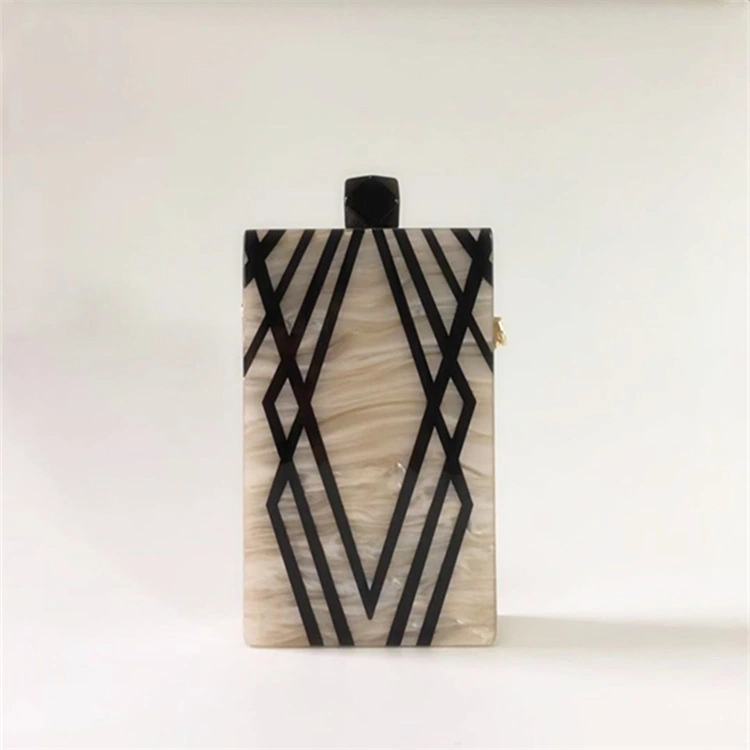 Irregular Stripes Printed Acrylic Evening Bag