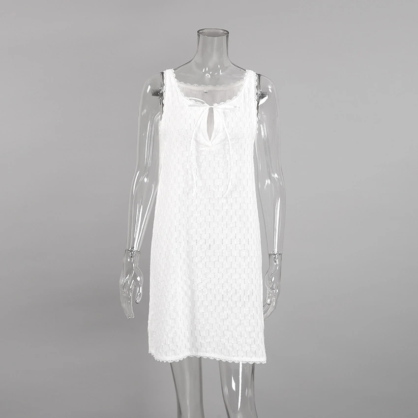 Sleeping Dress Cotton Silk Halter Short Skirt Hollow Fashion