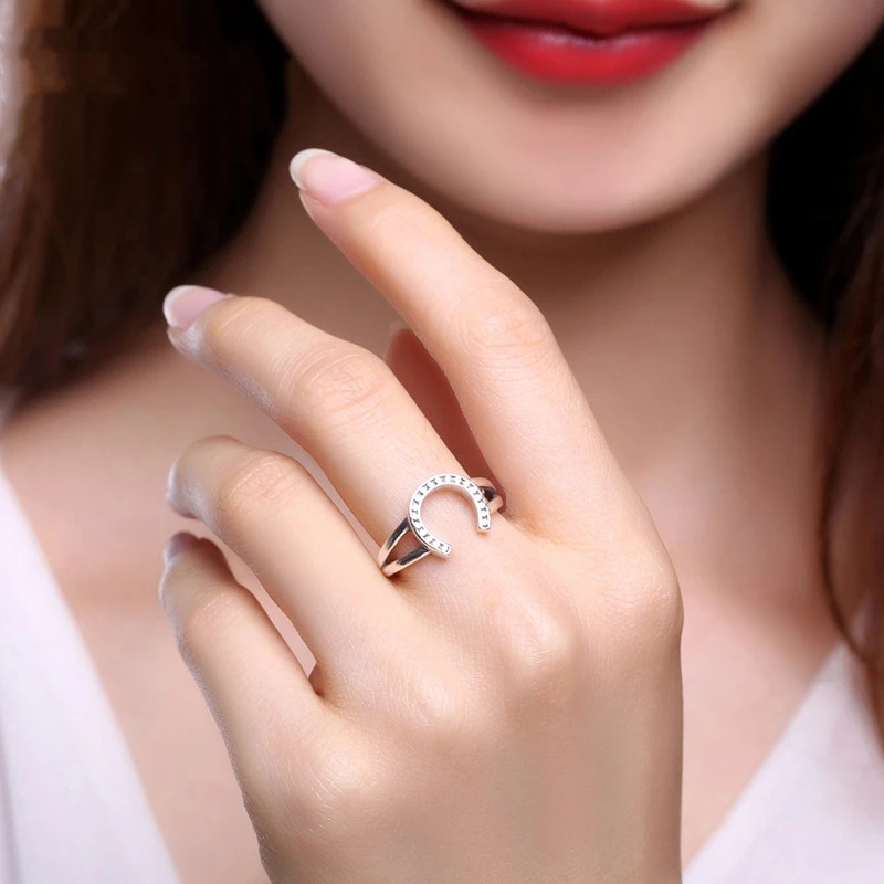 Women's Fashion Plain Silver Bead Ring