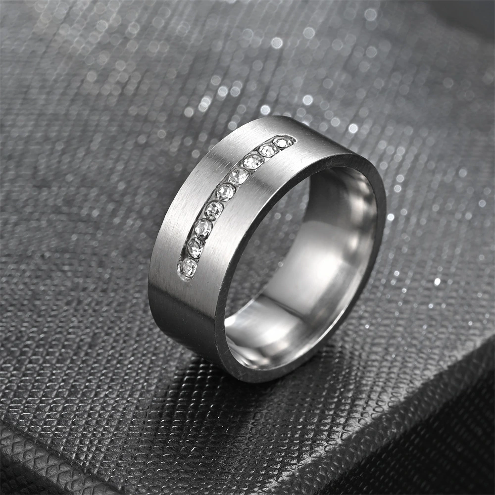 Fashion Men's Carved Diamond Ring Matte