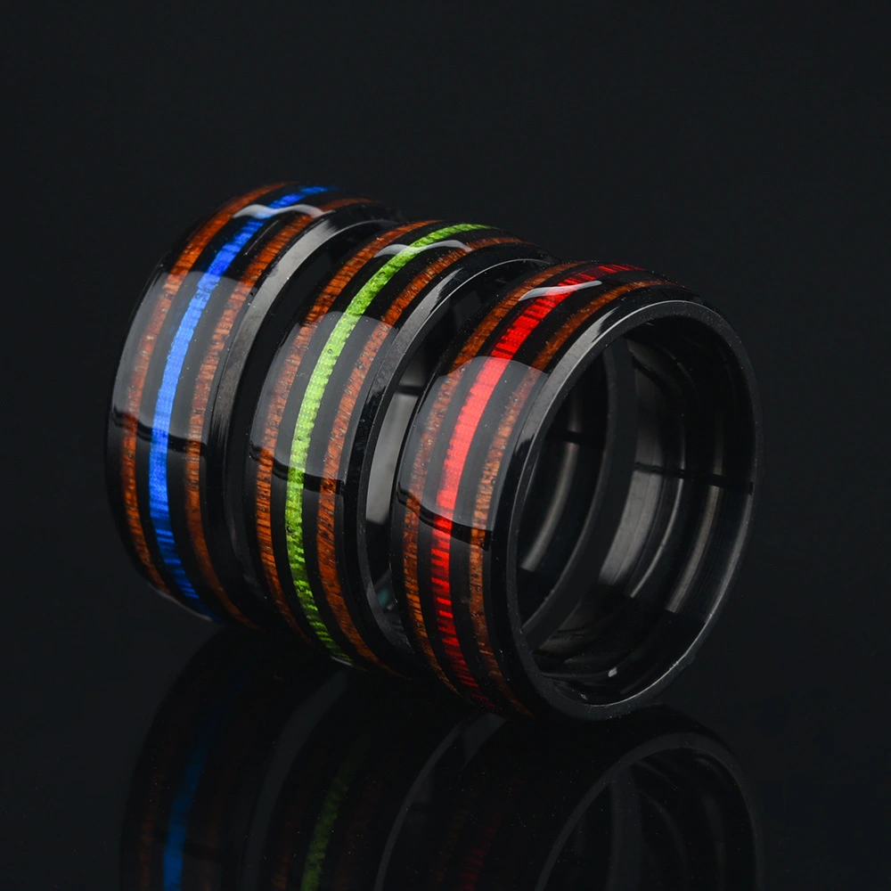 Colored Ring With Wood Grain