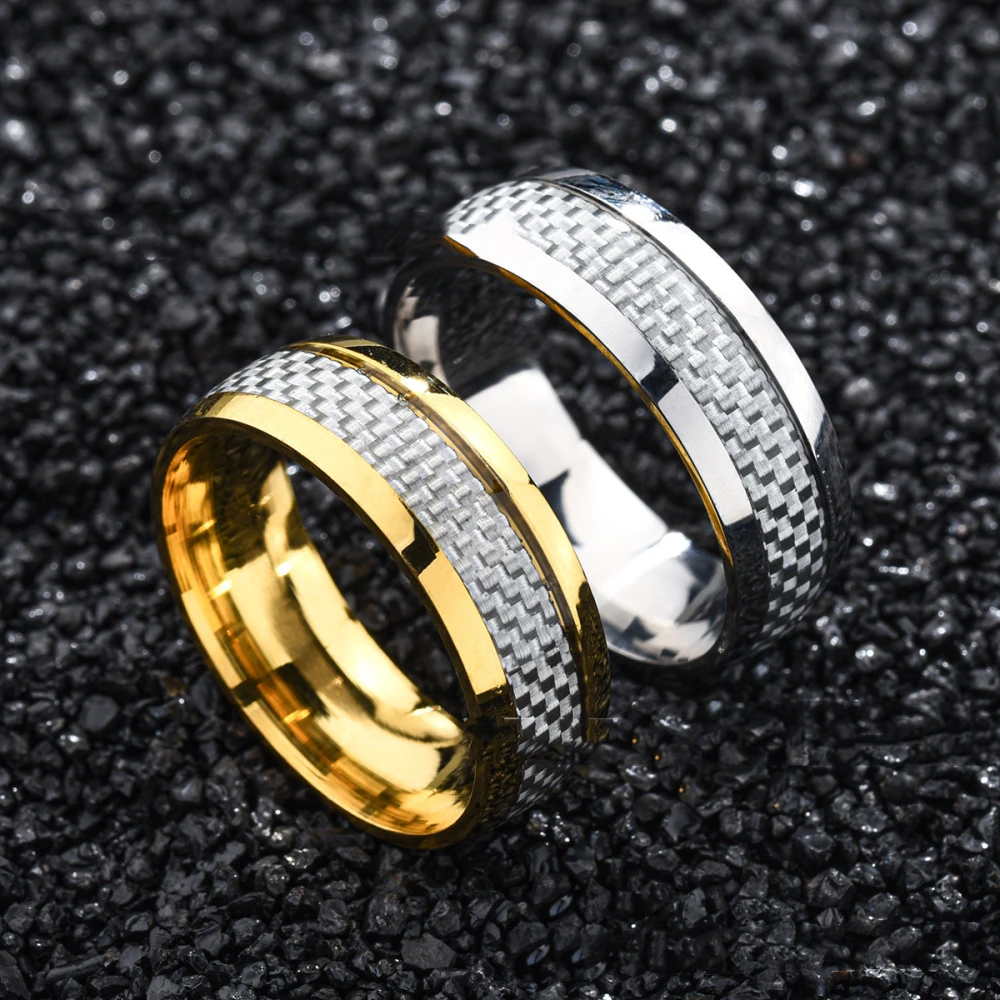 Men's Fashion Carbon Fiber Ring