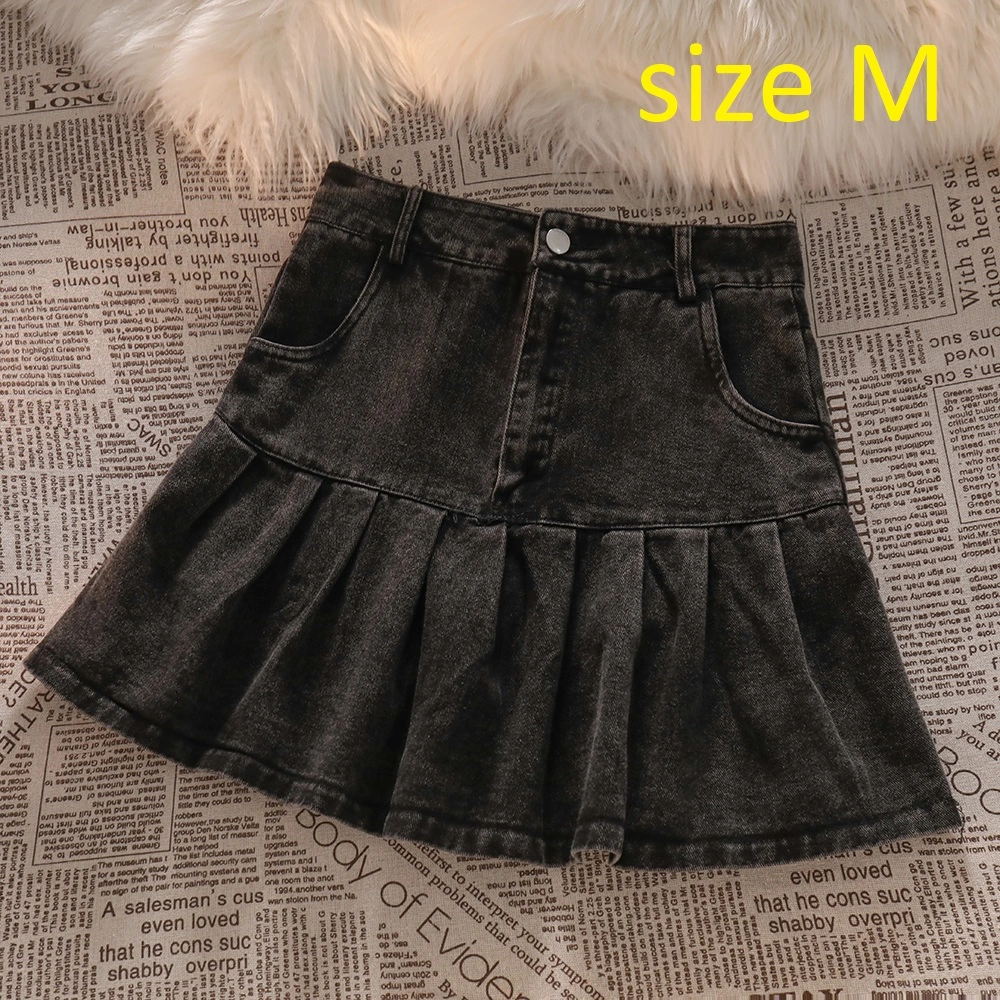 Denim Skirt Lady Black