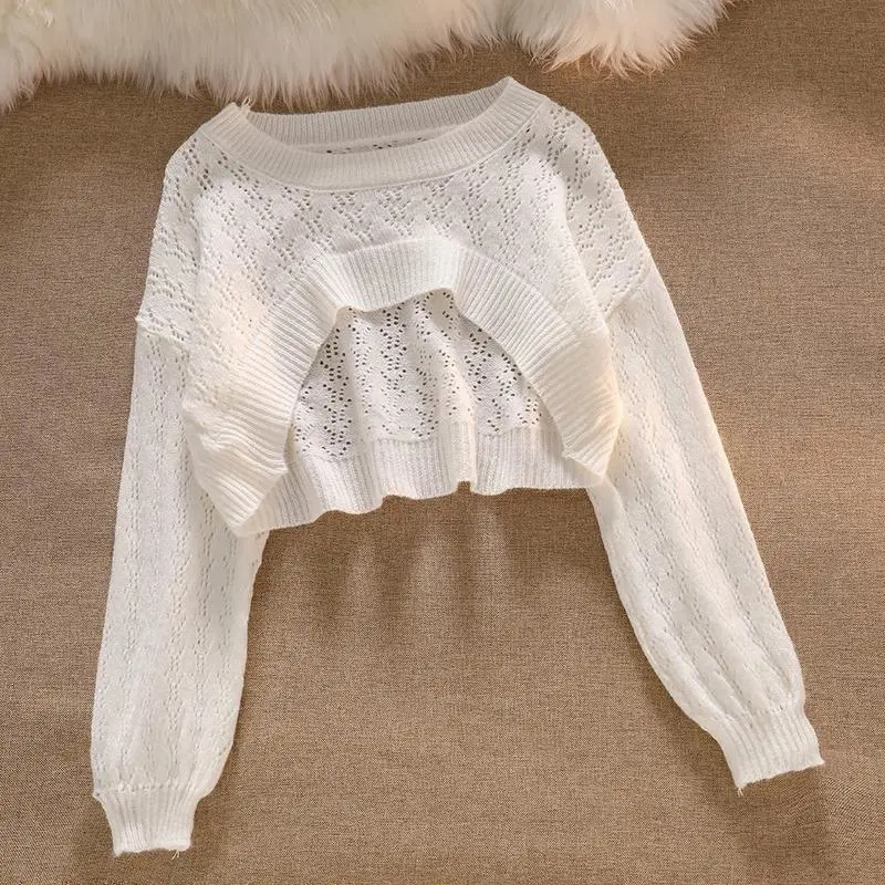 White Cropped Sweater