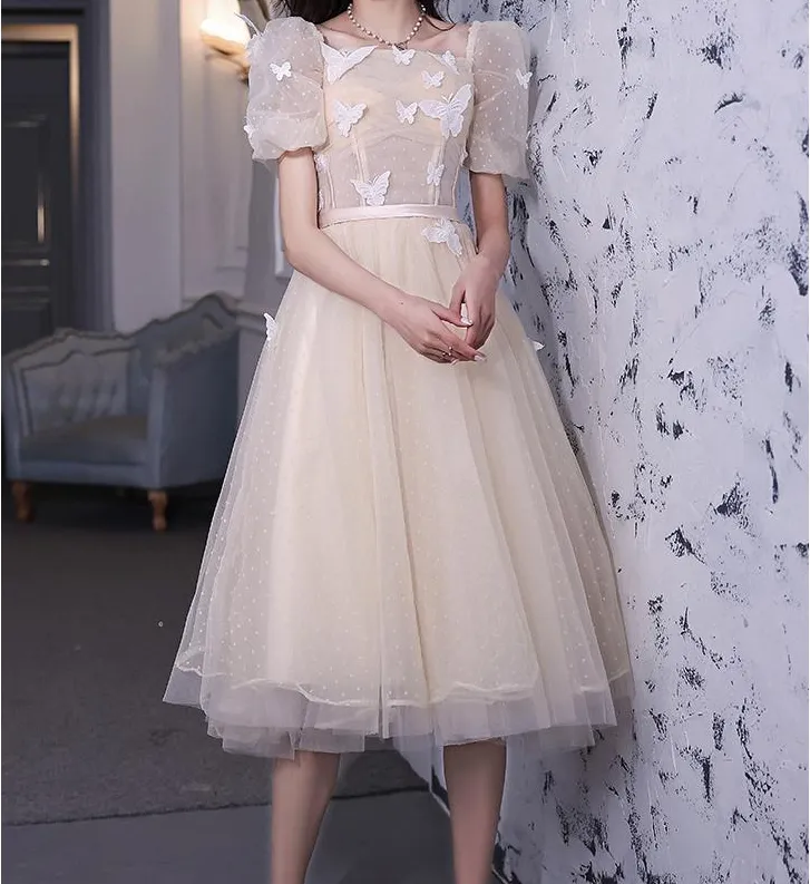 Retro Ethereal Butterfly Decor Prom Evening Dress Bridesmaid dress short