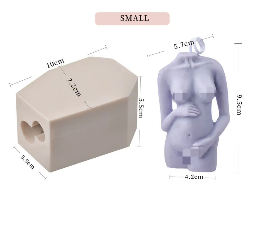 Slanted Shoulder Pregnant Woman Body Candle Mold Woman Size Aromatherapy Candle Cake Soap Mold