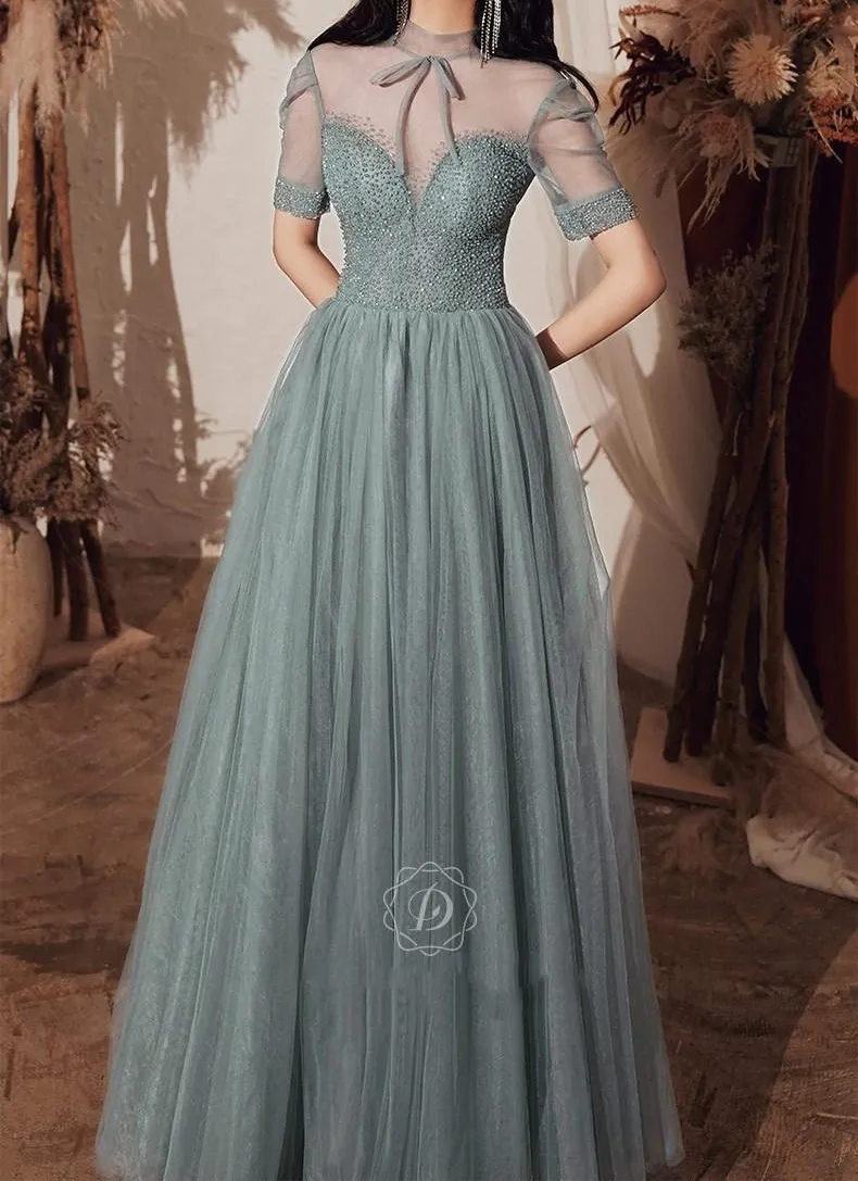 Princess Prom Evening Blue Dress