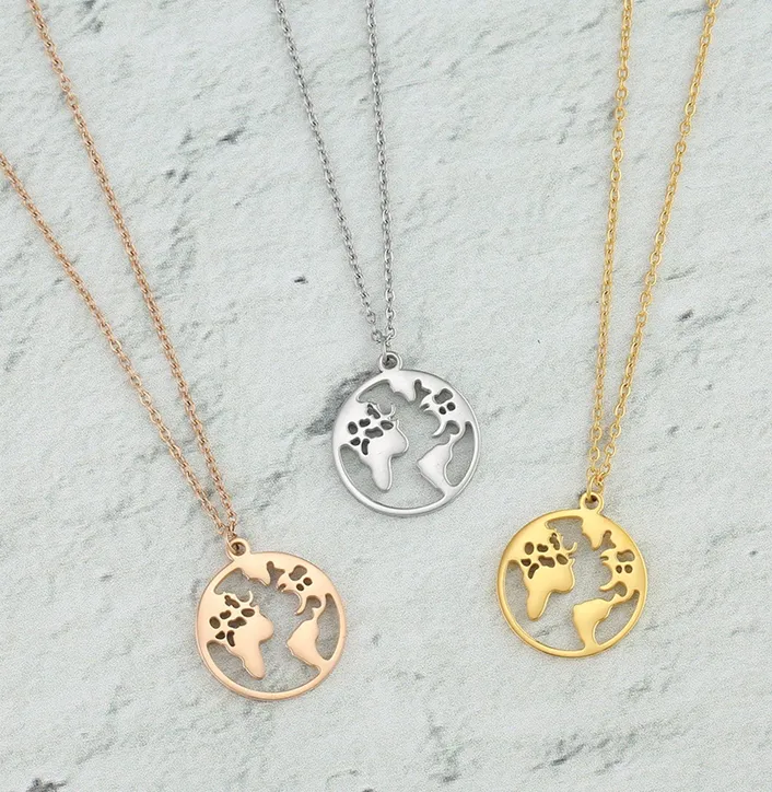 World Map Necklace