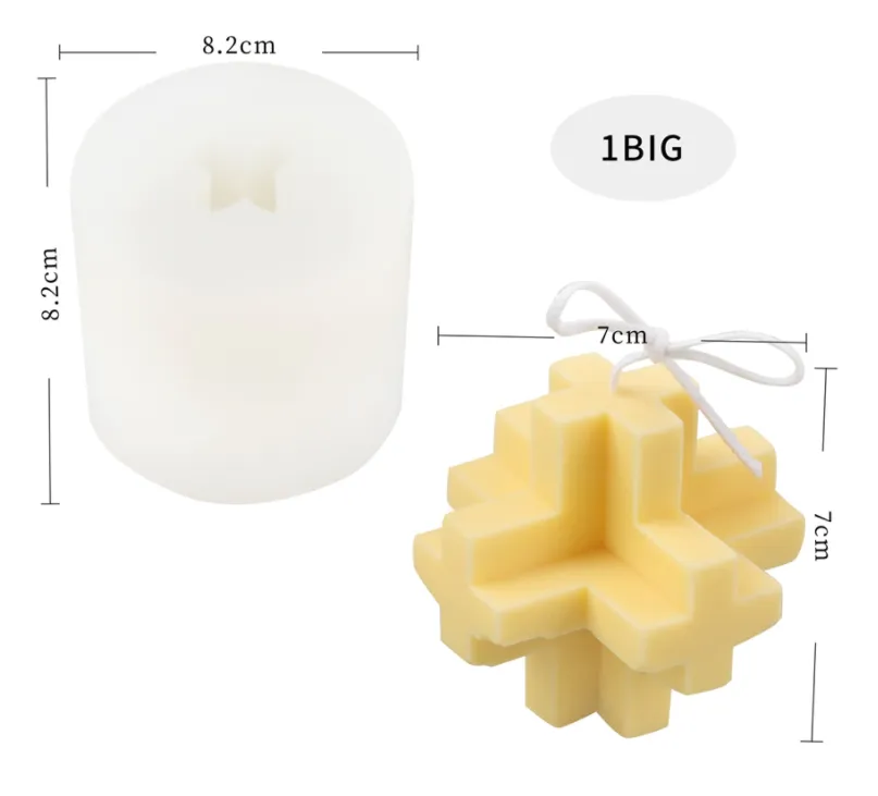 New Creative Silicone Cross Rhombus Geometry Aromatherapy Gypsum Soap Food Grade Liquid Silicone Fondant Mold