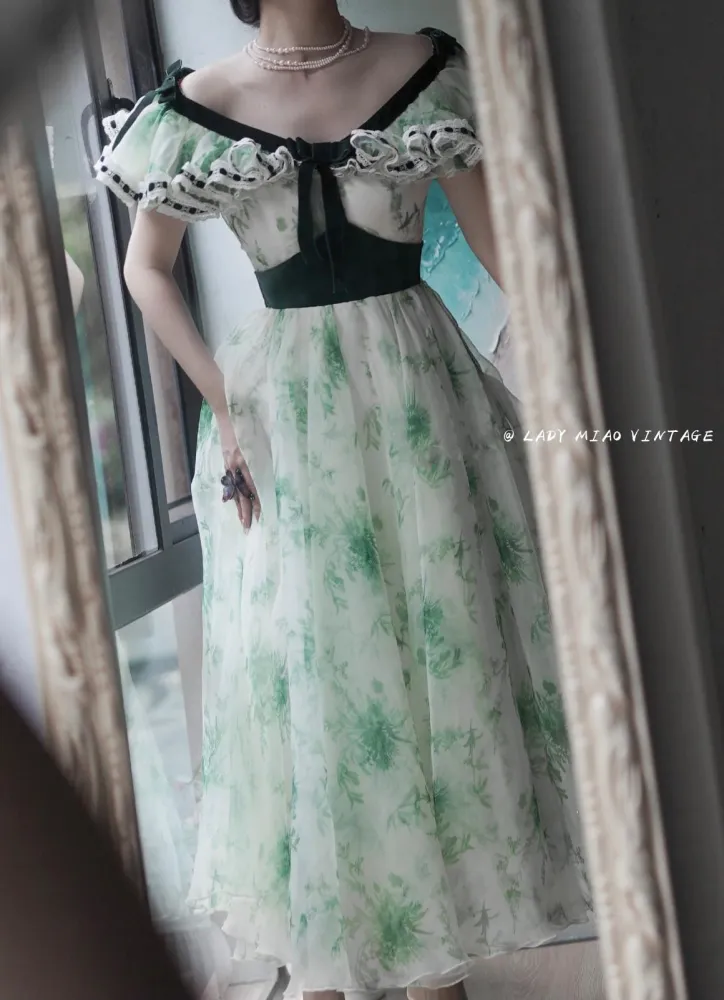 Vintage Princess Lace Mesh Dress