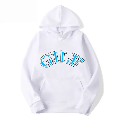 GILF Hoodie with Light Blue Lettering