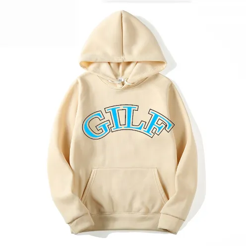 GILF Hoodie with Light Blue Lettering