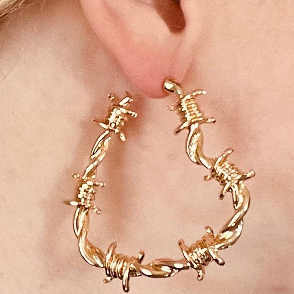 Barbed Wire Heart Shaped Earrings