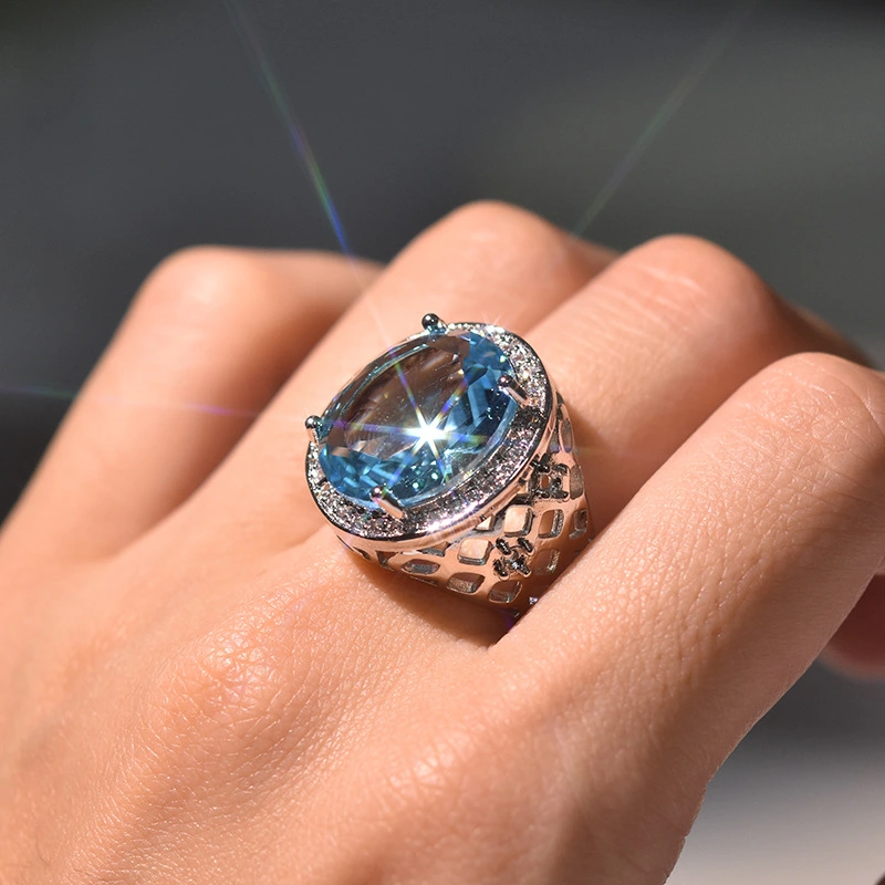 Classic Luxury Colorful Treasure Ring Super Sparkling Zircon