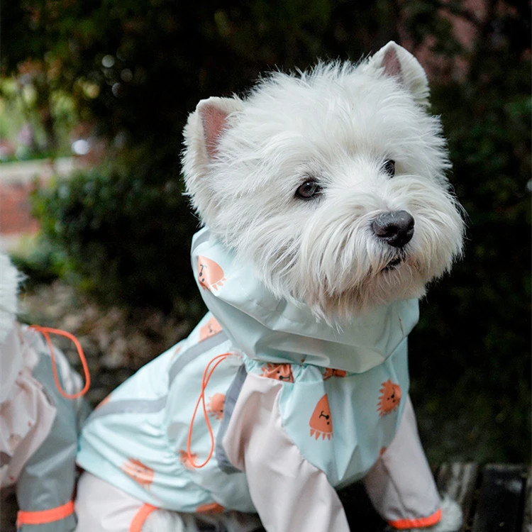 Pet Four-legged Raincoat Full Package With Reflective Waterproof And Windproof