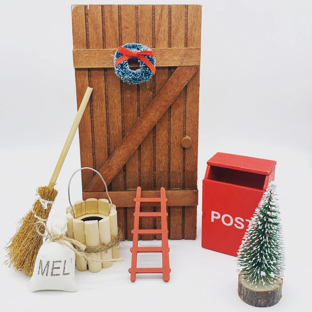 Christmas Scene Shooting Props Wooden Door