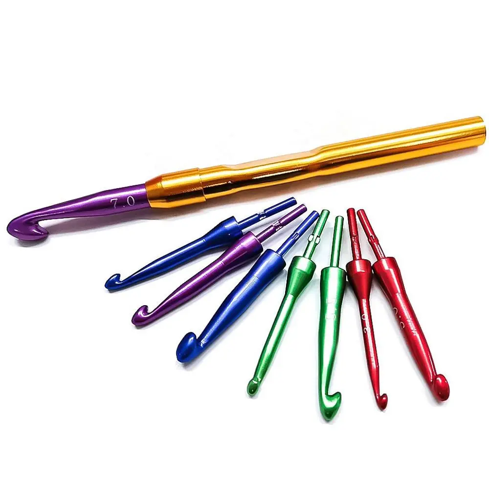 8 Needle Preparation Tools New Interchangeable Head Detachable Crochet Hook