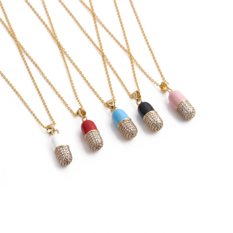 Pill Capsule Pendant Personality European And American Necklace